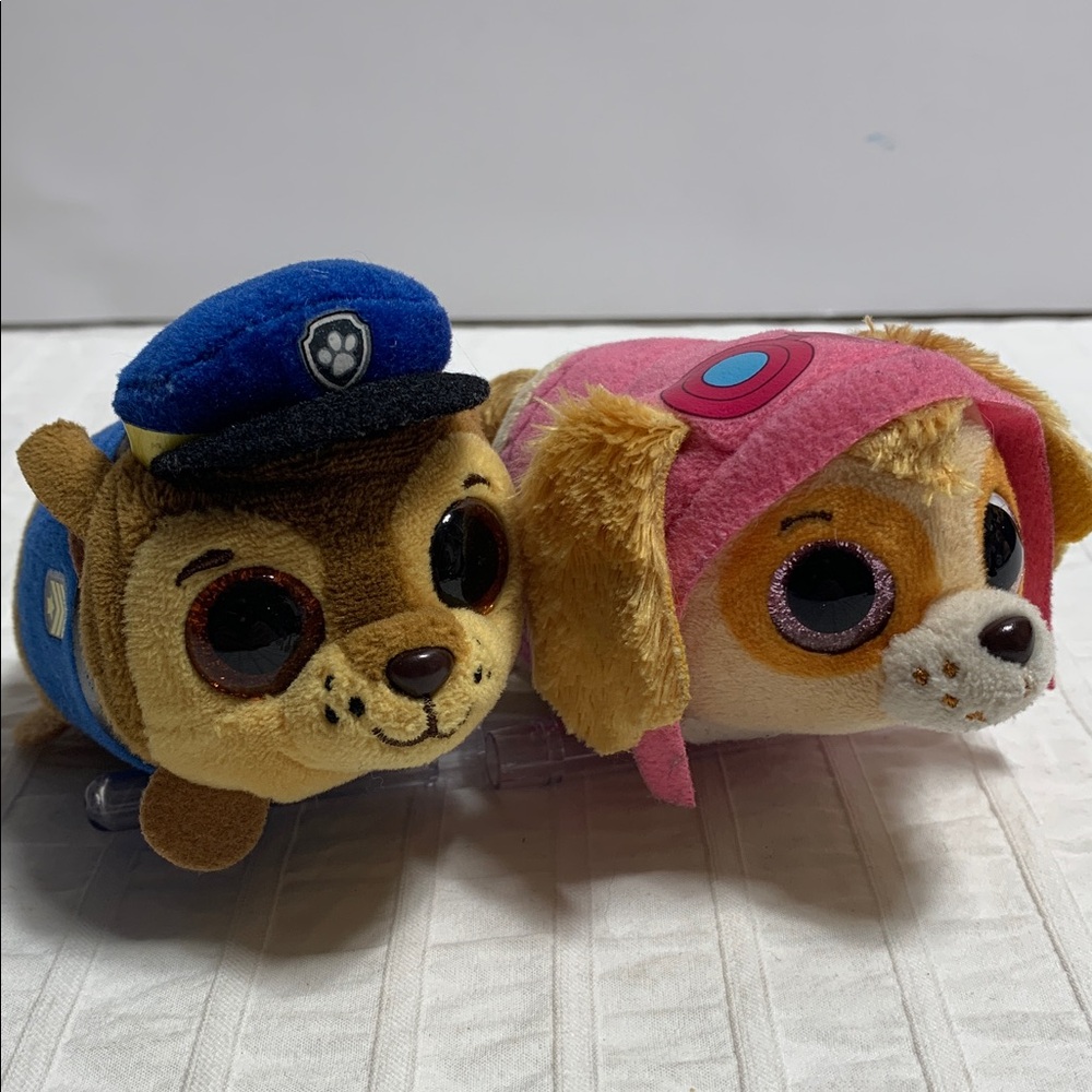 4” Ty Paw Patrol Beanie Boo Mini Plush Pair - Skye & Chase